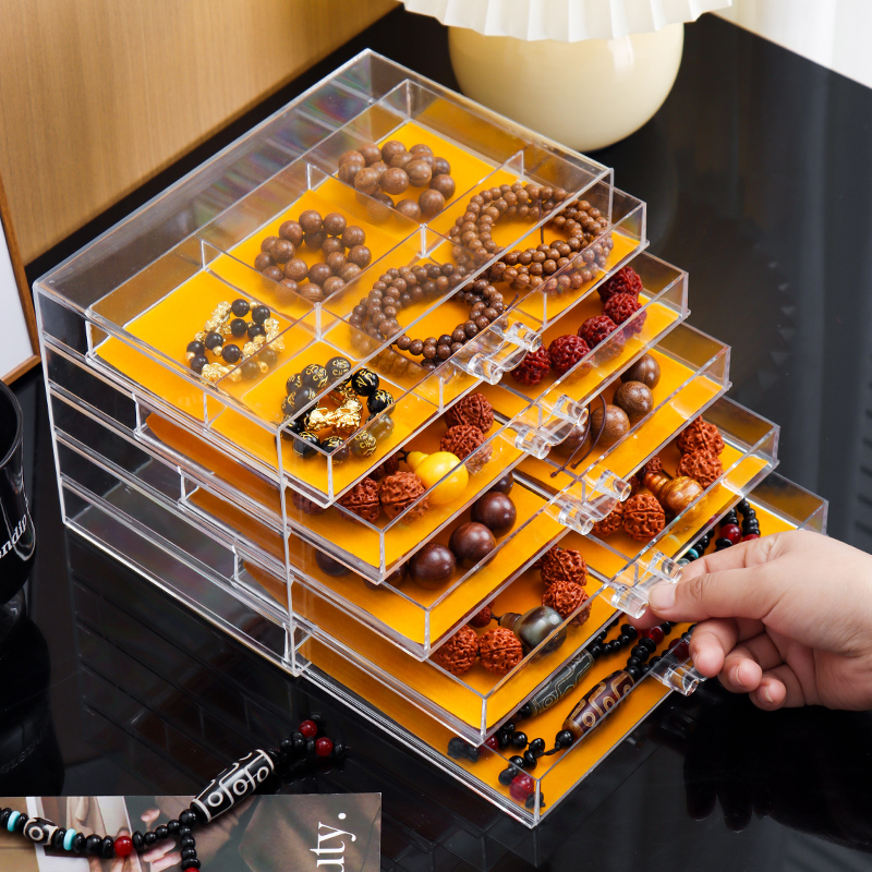 透明文玩手串项链佛牌收纳盒