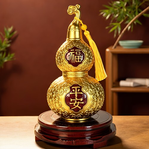 招财进宝黄铜葫福禄寿喜财芦摆件