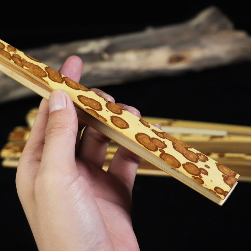 精品梅妃竹折扇空白宣纸苏工扇面斑竹9.5寸古风书画文玩古风扇子