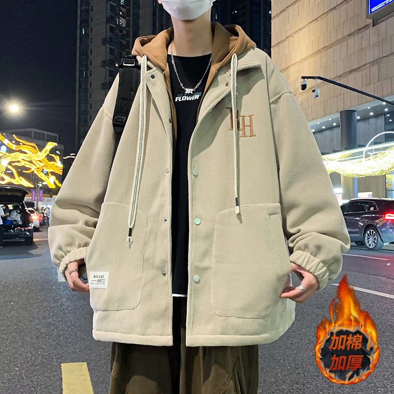 2025新款秋冬季青少年夹棉加厚外套男款初中高中学生夹克大童冬装,男装,夹克,淘宝优惠券,粉丝福利购,淘宝优惠卷