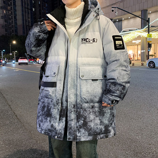 冬季青少年中长款棉衣外套男款初中高中学生羽绒棉服冬装保暖棉袄