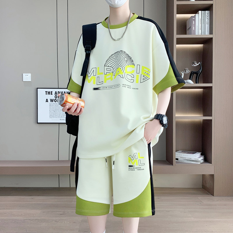 青少年夏季套装男冰丝t恤高中初中学生短袖短裤大童休闲运动衣服,男装,休闲运动套装,淘宝优惠券,粉丝福利购,淘宝优惠卷