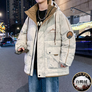 2025新款冬季羽绒服男孩初中高中学生加厚保暖外套青少年大童冬装