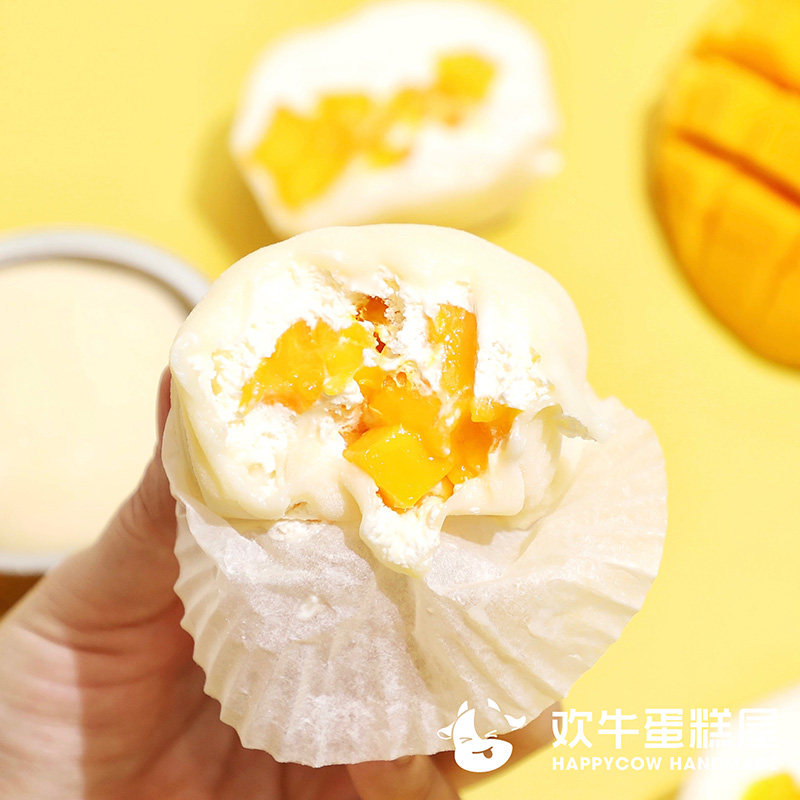 【芒果/奥o奥雪胖子雪媚娘】清甜软糯甜品零食欢牛蛋糕动物奶油