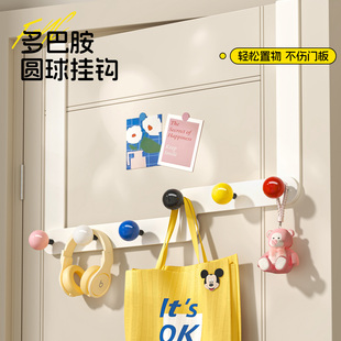 门后挂钩免打孔挂衣架多巴胺入户门上卧室门背式挂衣服包包置物架