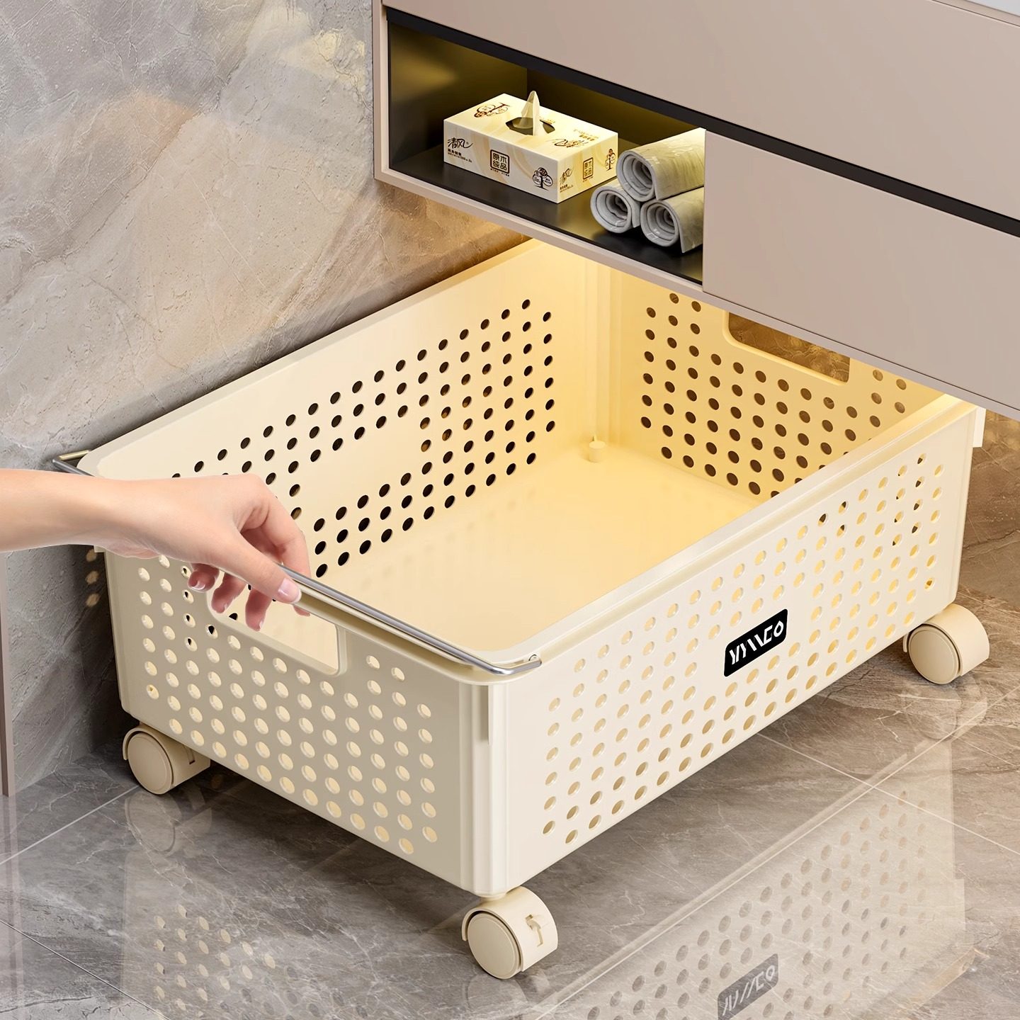 浴室柜下脏衣篓家用洗澡脏衣篮脏衣服收纳筐推车洗衣篮袜子置物架,收纳整理,脏衣篮,淘宝优惠券,粉丝福利购,淘宝优惠卷