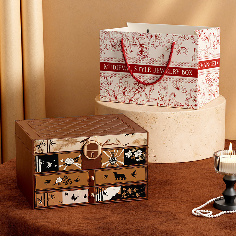 首饰收纳盒高档精致复古中式耳钉环项链黄金饰品盒送礼2026年新款,节庆用品/礼品,创意礼盒/礼品套组,淘宝优惠券,粉丝福利购,淘宝优惠卷