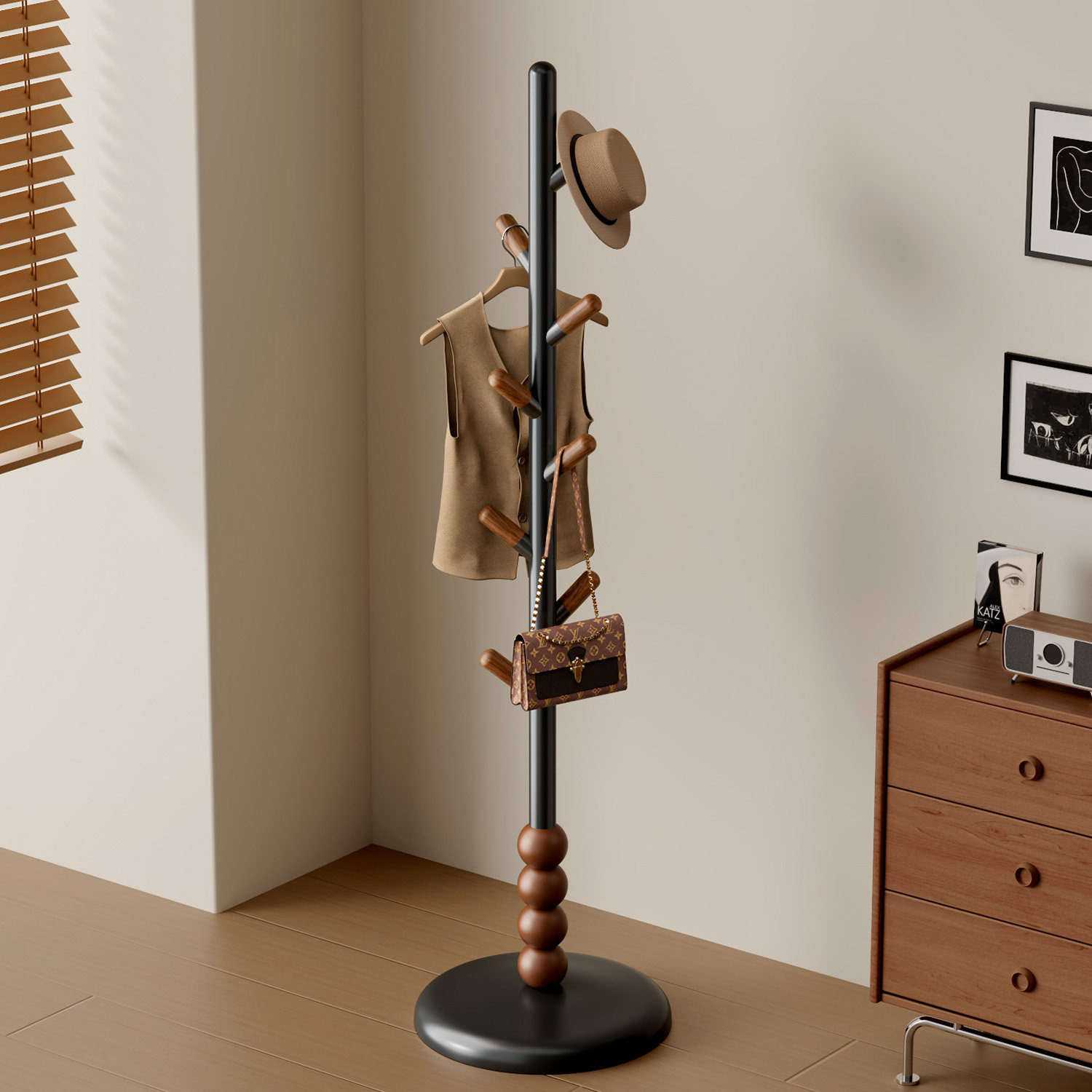 家用卧室落地衣帽架不占空间室内简易立式衣架玄关挂包架小型高级,住宅家具,衣帽架,淘宝优惠券,粉丝福利购,淘宝优惠卷