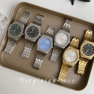 橡树运动大表盘皇家夜光日历防水男表 简约时尚 Virginian1900