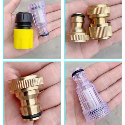 家用高压洗车机配件铜奶嘴进水管过滤器螺母快接头指南车亿力通用