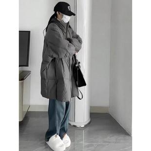 立领下来 棉衣中长宽松大尺寸过膝棉衣加厚面包外衣棉衣 妇女冬季
