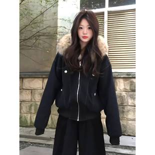 棉服女2025新款 棉袄 韩系超好看座山雕外套加绒加厚派克服棉衣冬季