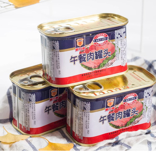 上海梅林午餐肉198g炒饭涮火锅麻辣香锅麻辣烫火腿三明治即食罐头