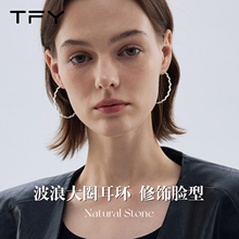 耳环复古港风女素圈耳圈轻奢高级感气质大气超大圈圈纯银夸张大圈