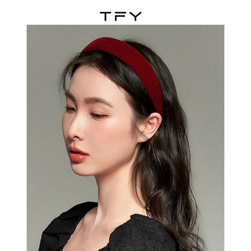TFY红色丝绒发箍本命年发饰