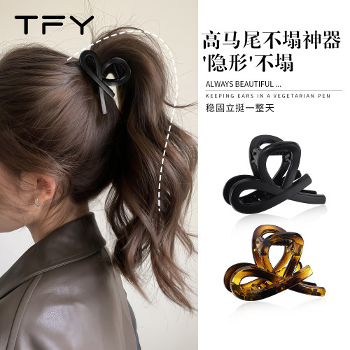 高马尾抓夹发夹发量少高级感时尚
