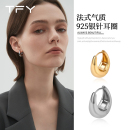 925银针独特气质金色耳圈 爆款 欧美素圈耳环女款 高级感2025年新款