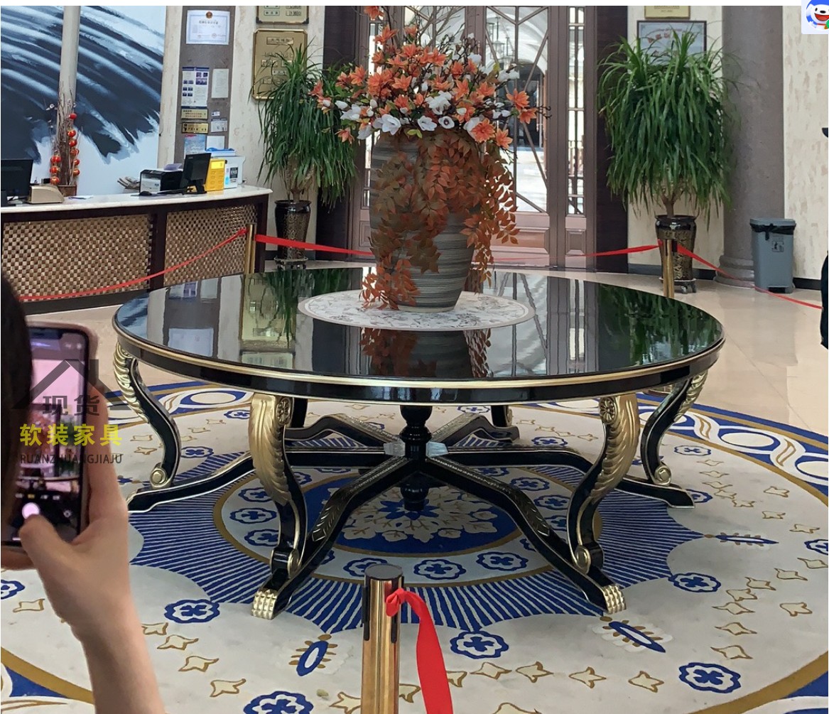 售楼处艺术风水台端景台中岛台酒店大堂花台装饰摆台会所大圆桌