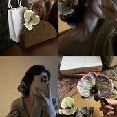 DINDI 原创兰花玄学幸运招财之花逼真纹理质感气质兰花夹胸针发夹