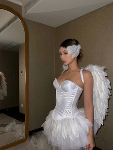 复古高级冷淡风设计收腰束身衣鱼骨抹胸上衣女 新款 DINDI 2023夏季