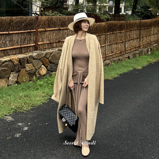 SECRET 宽松百搭通勤毛衣外套 DINDI旷野自然系仿羊驼毛厚针织开衫