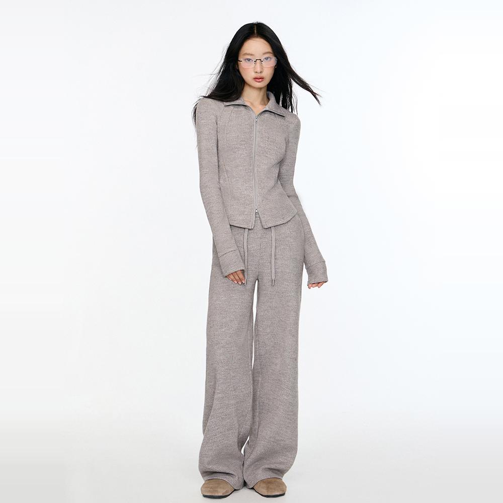 【昕怡粉丝专享】运动风抗起球翻领外套套装8D80271QP