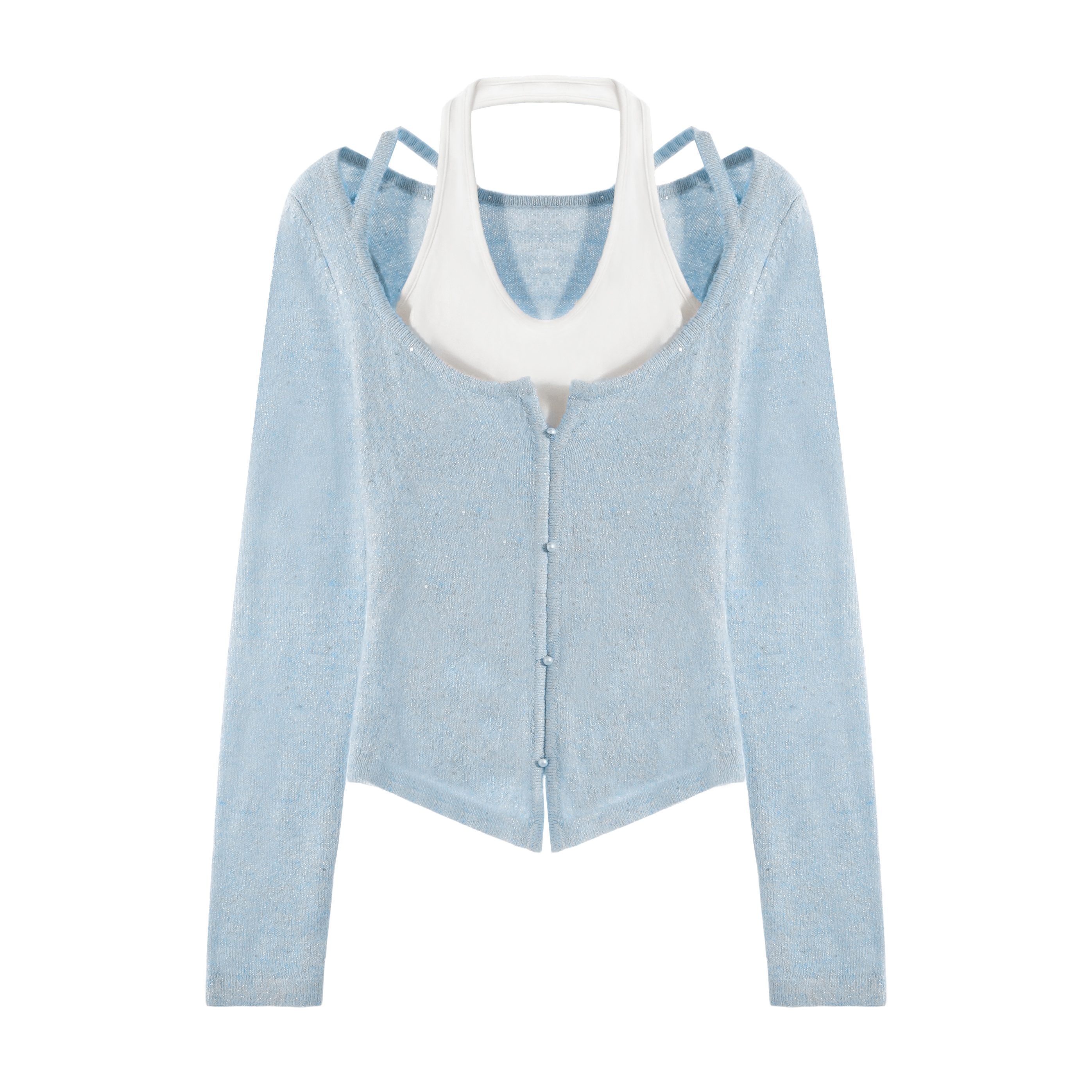 【昕怡粉丝专享】PINPINPLUS 亮片针织衫修身热力感3D11322XP