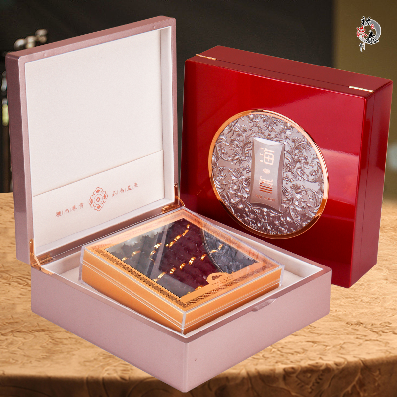 花开富贵海参包装盒礼盒雕刻木盒高档海参盒礼品盒空盒一斤装500g