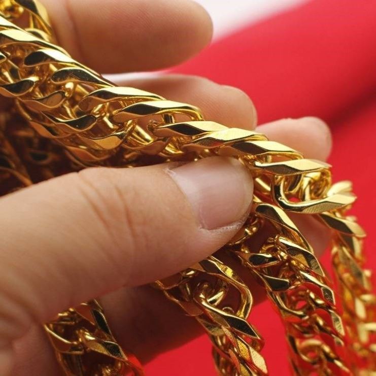 跨境气街男女链子潮流金链表演大粗道具空心网红项链街头霸气大金