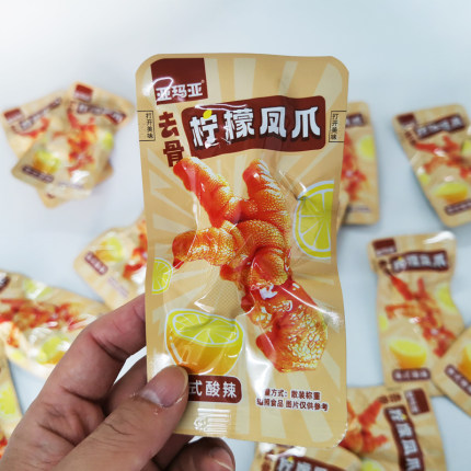 亚玛亚去骨柠檬凤爪 泰式酸辣味无骨整爪脱骨鸡肉零食即食散称