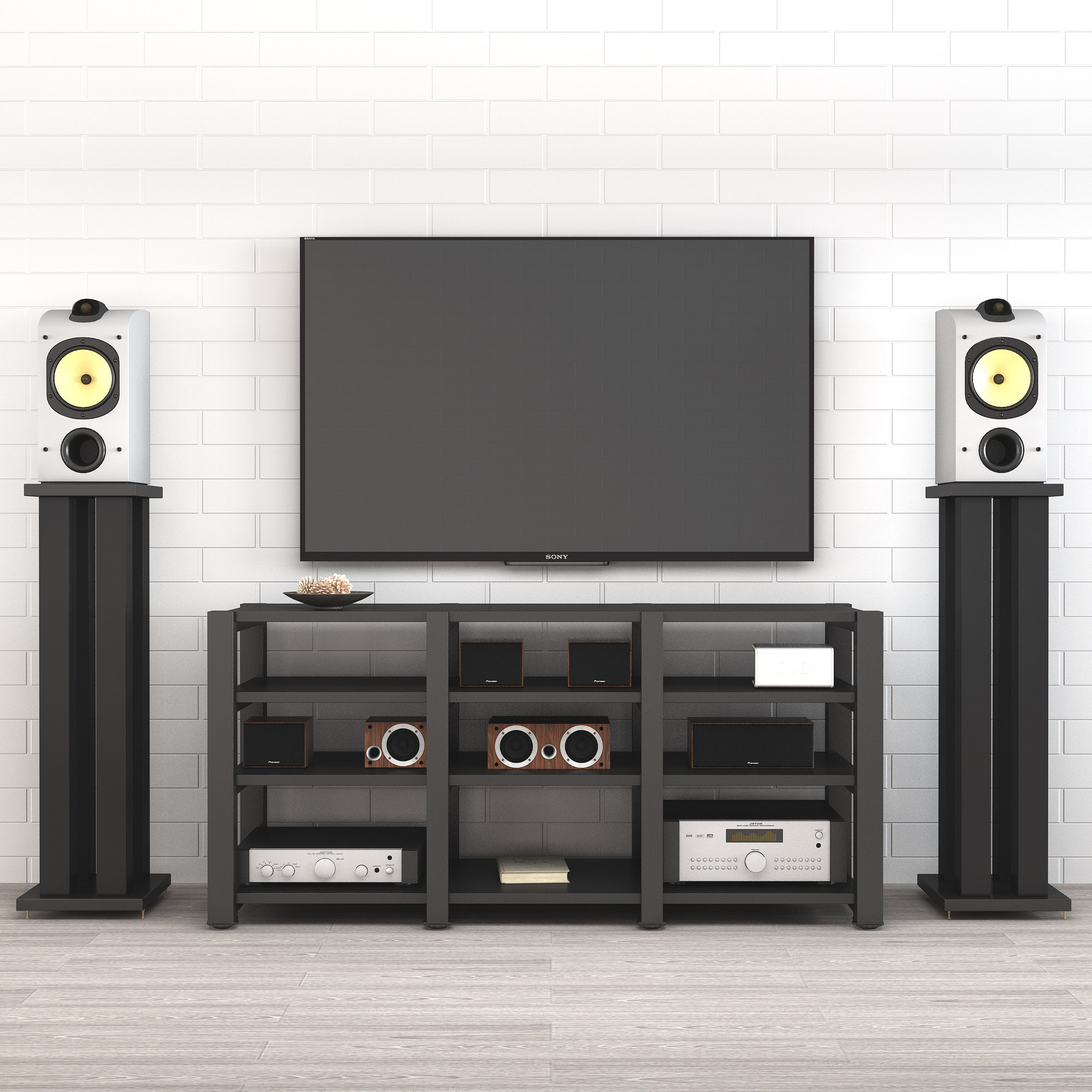 北欧钢木电视柜音响柜影音柜投影机家庭影院KTV简约时尚小户客u.