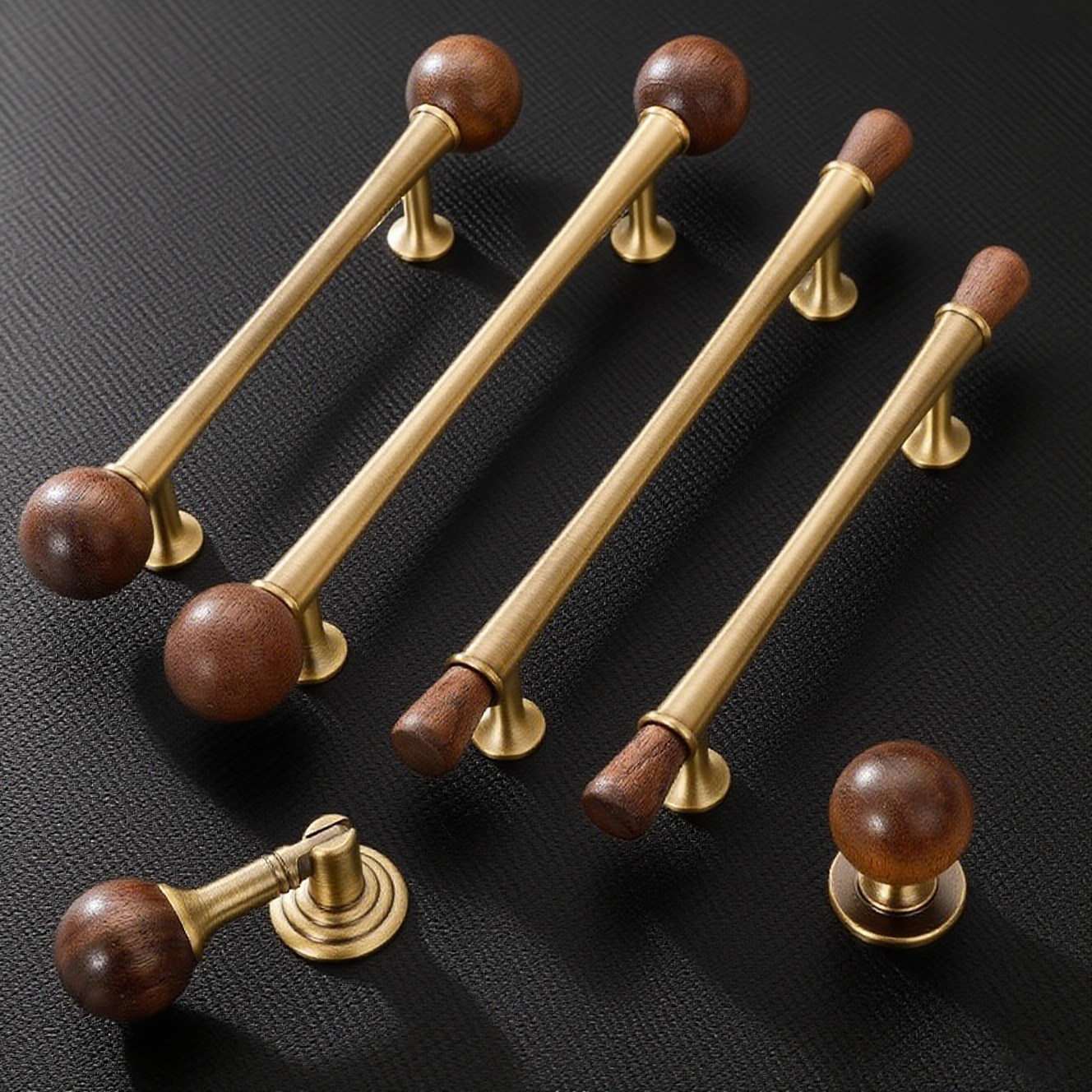 复古胡桃木黄铜拉手中古风古铜色橱柜门小拉手抽屉把手柜门长拉手,基础建材,小拉手,淘宝优惠券,粉丝福利购,淘宝优惠卷