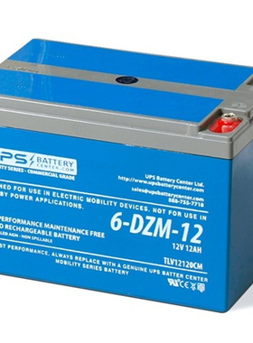 UPSBATTERY蓄电池 6-DZM-12 12V12AH TLV12120CM 免维护铅酸电池