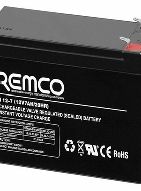 REMCO蓄电池 RM12-7 12V7AH/20HR 免维护可充电电池