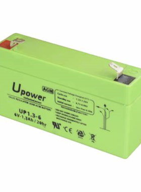 Upower蓄电池UP1.3-6 6V1.3AH/20HR免维护可充电蓄电池