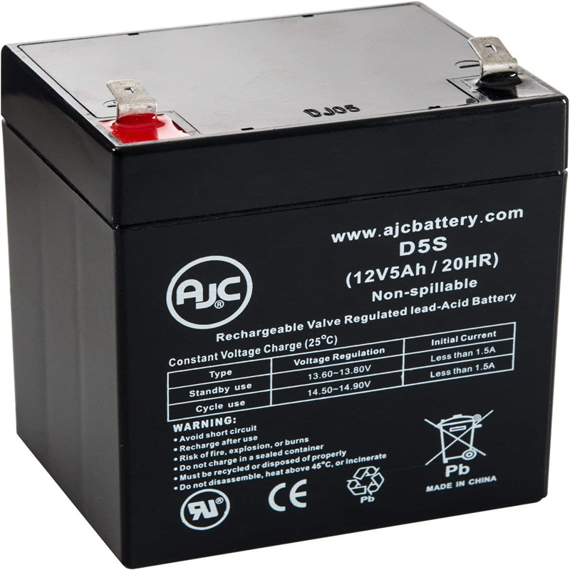 AJC蓄电池 D5S 12V5AH/20HR 免维护可充电电池