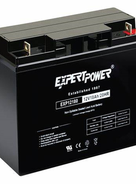 EXPERTPOWER 蓄电池 EXP12180 12V18AH 20HR 免维护铅酸电池