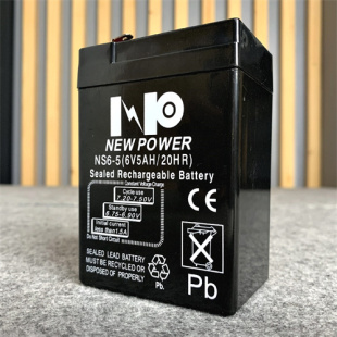 NEW POWER 蓄电池 NS6-5 6V5AH/20HR 免维护可充电铅酸 电池