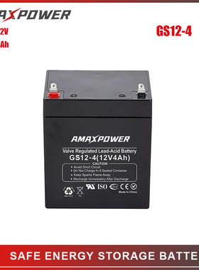 AMAX POWER蓄电池 GS12-4 12V4AH 免维护可充电电池