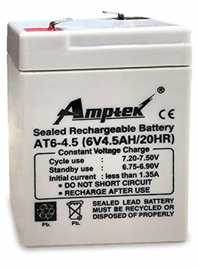 Amptek AT6-4.5 6V4.5AH/20HR免维护可充电蓄电池