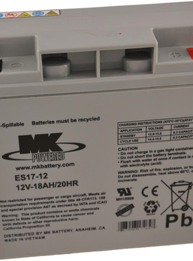 MK POWERED蓄电池 ES17-12 12V18AH/20HR 免维护铅酸电池