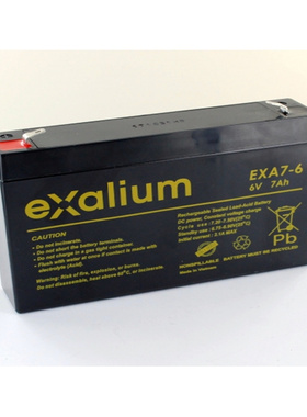 exalium蓄电池 EXA7-6 6V7AH 免维护可充电铅酸电池