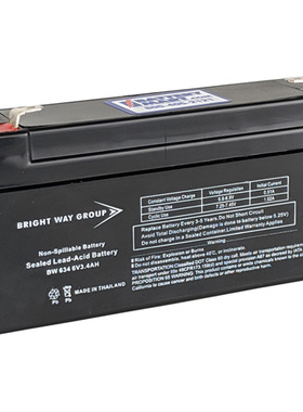 BRIGHT WAY GROUP BW634 6V3.4AH免维护可充电铅酸蓄电池