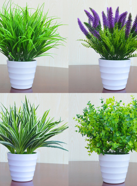 仿真植物花假绿植假花室内外装饰塑料盆栽绿萝小盆景花艺花草摆件