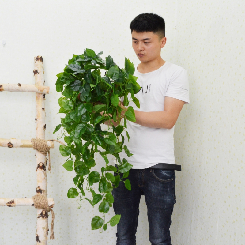 新款客厅绿萝盆栽吊顶装饰假花