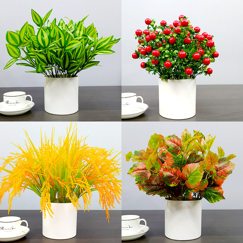 假绿植小盆栽仿真植物室内外装饰塑料盆栽田园仿真花草假绿萝摆设