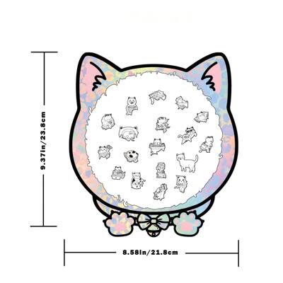 猫猫拼图乐趣木质叠叠拼图猫咪可爱木制异形玩具礼物解压n