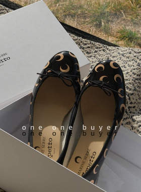 补货 Repetto X marine serre联名款新月印花芭蕾低跟鞋