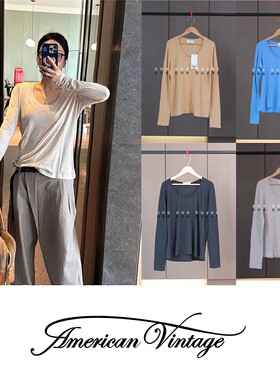 跳转 现货 American Vintage 25早秋 基础款经典长袖上衣JAC49