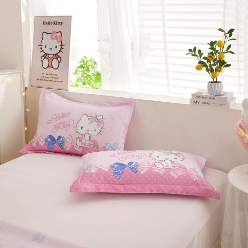 hellokitty儿童40x60纯棉枕套30x50幼儿园卡通乳胶枕头套48x74c
